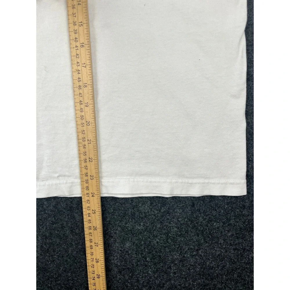 Vintage Adidas T-Shirt Mens Large White Embroidered Logo Made in USA Cotton Tee